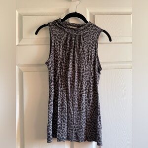 Banana Republic Leopard Mock Neck Tank